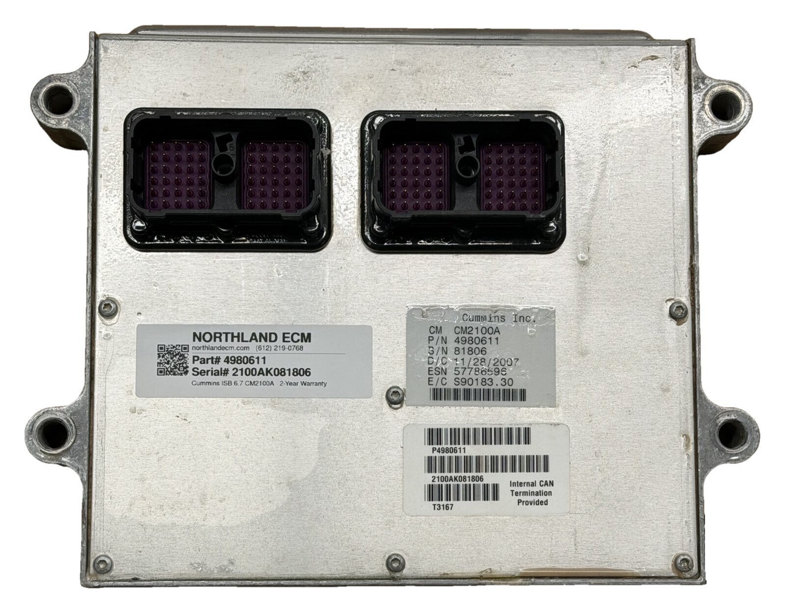 Cummins Ram 6.7L ECM (CM2100A) — P/N 4980611 / 4981228 / 4945387 (Remanufactured Exchange)